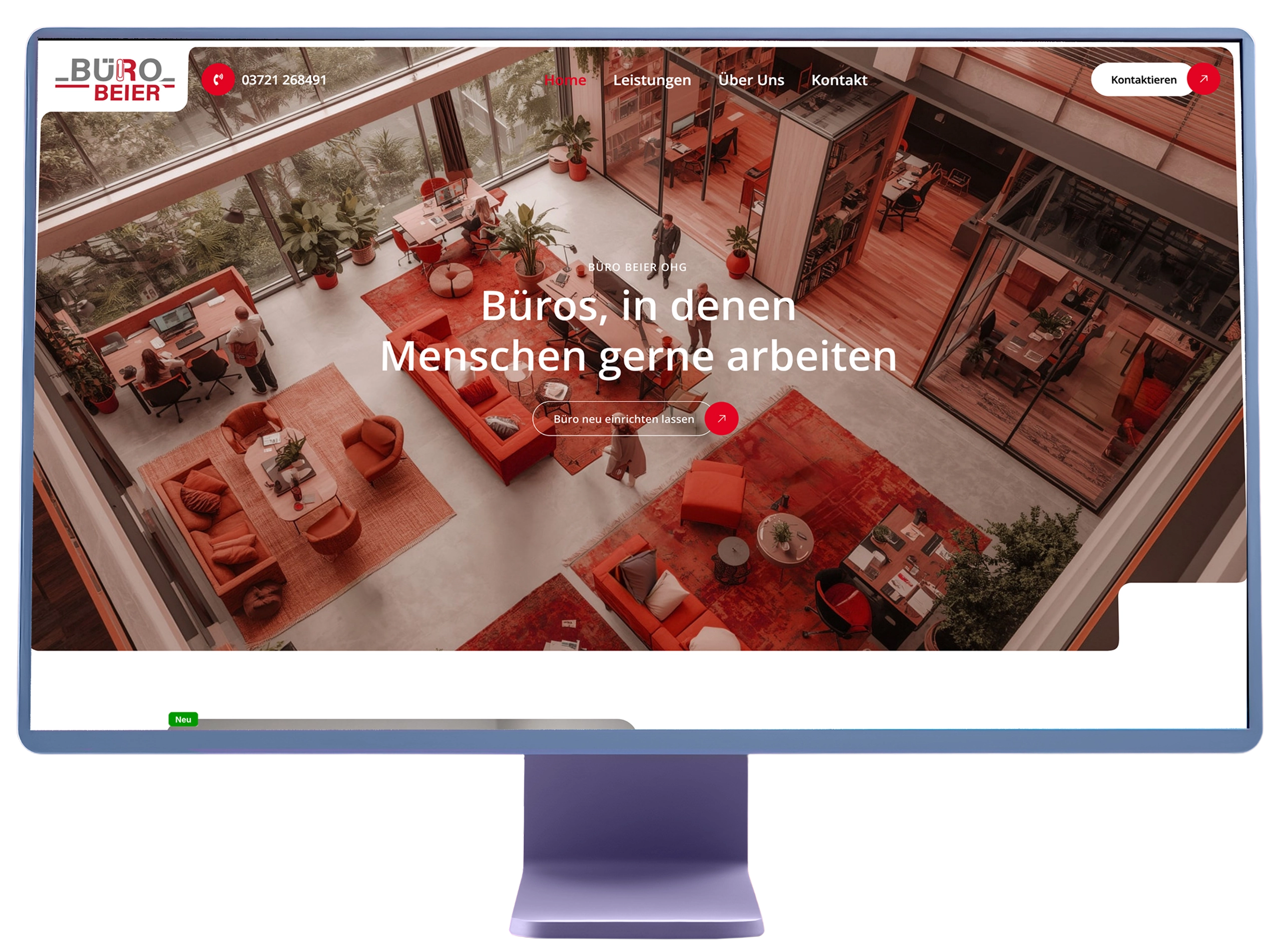 Büroausstattung und Innenarchitektur mit System